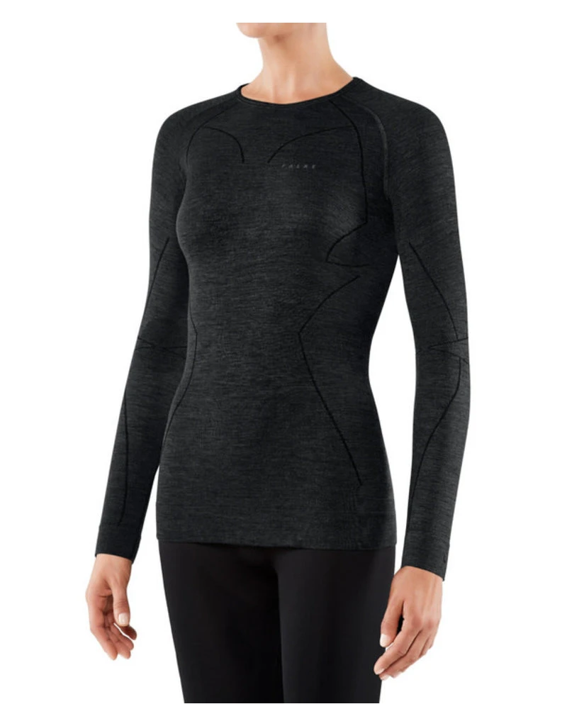 Falke Wool Tech Long Sleeved Shirt Regular W Black 1 Falke Wool Tech Long Sleeved Shirt Regular W Black