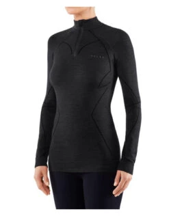 Falke Wool Tech Zip Shirt Regular W Black