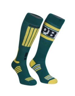 Poederbaas Cham Ski Sokken Groen Geel (2-pack) -Peak Performance || Salomon || Fischer Winkel poederbaas cham ski sokken groen geel 2 pack 1